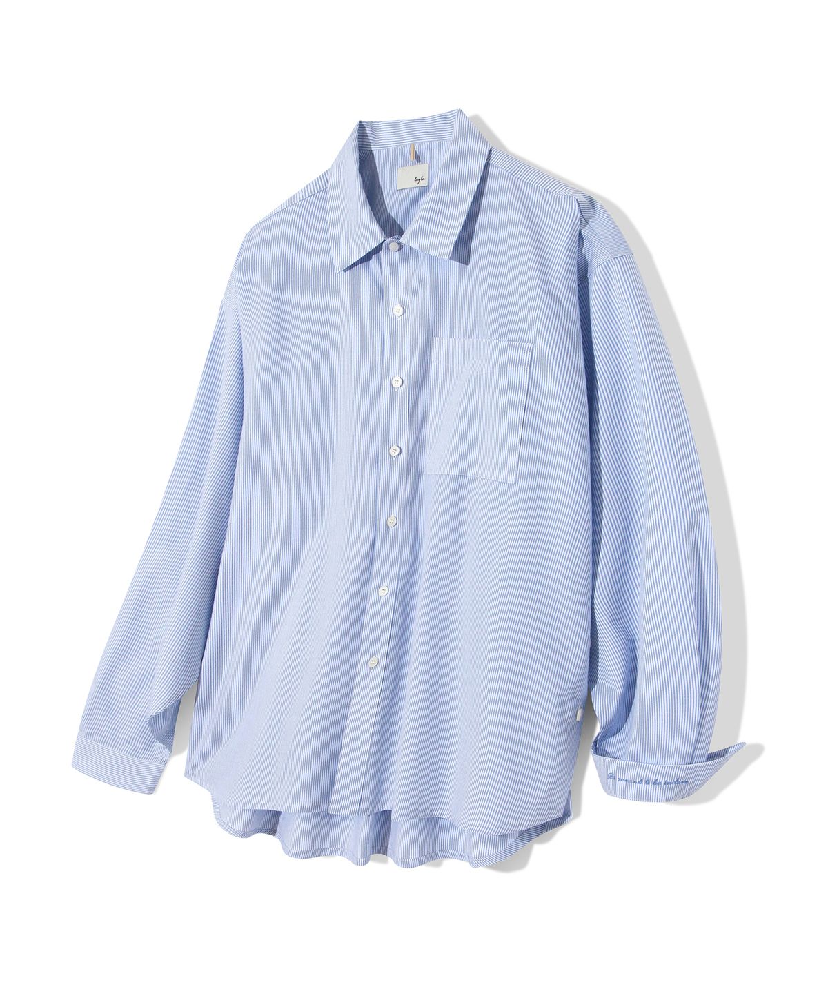 다이아몬드 레이라(DIAMOND LAYLA) Side slit Stripe Cotton Shirt S139  Sky