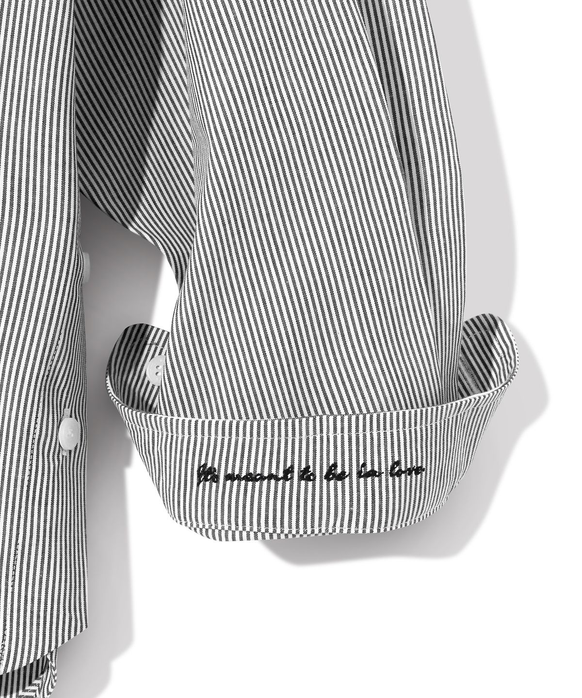 다이아몬드 레이라(DIAMOND LAYLA) Side slit Stripe Cotton Shirt S139  Black