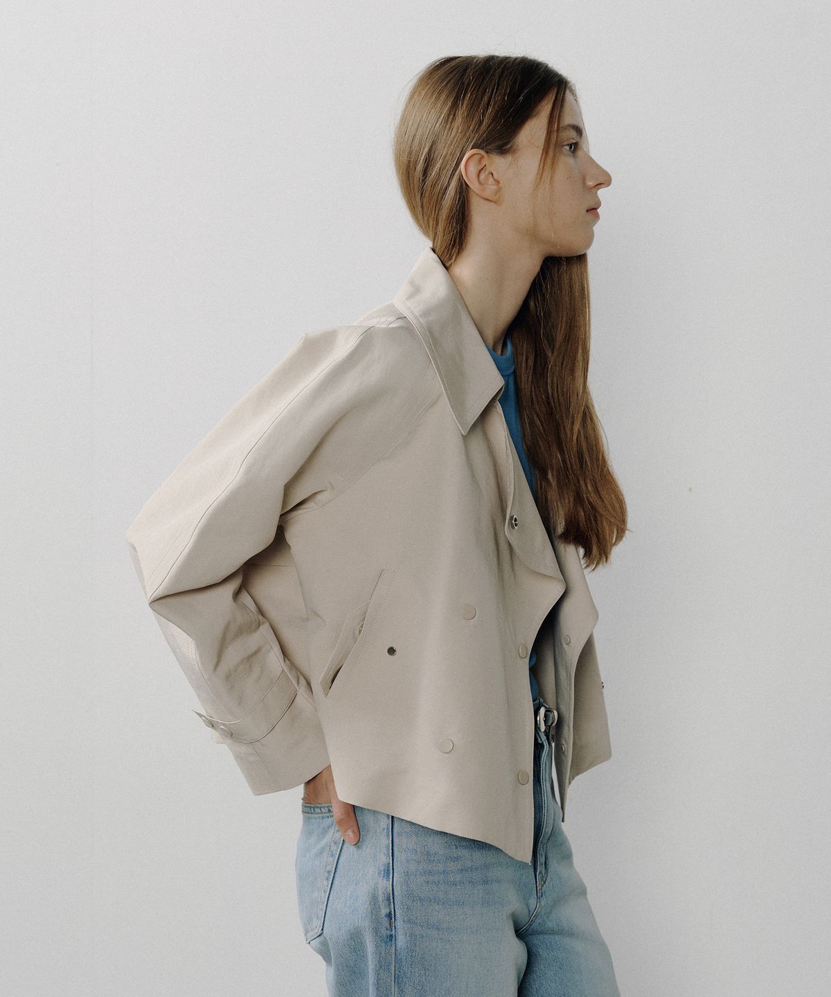 오떼뜨(OCTETTE) DOUBLE BUTTON TRENCH COAT_LIGHT BEIGE