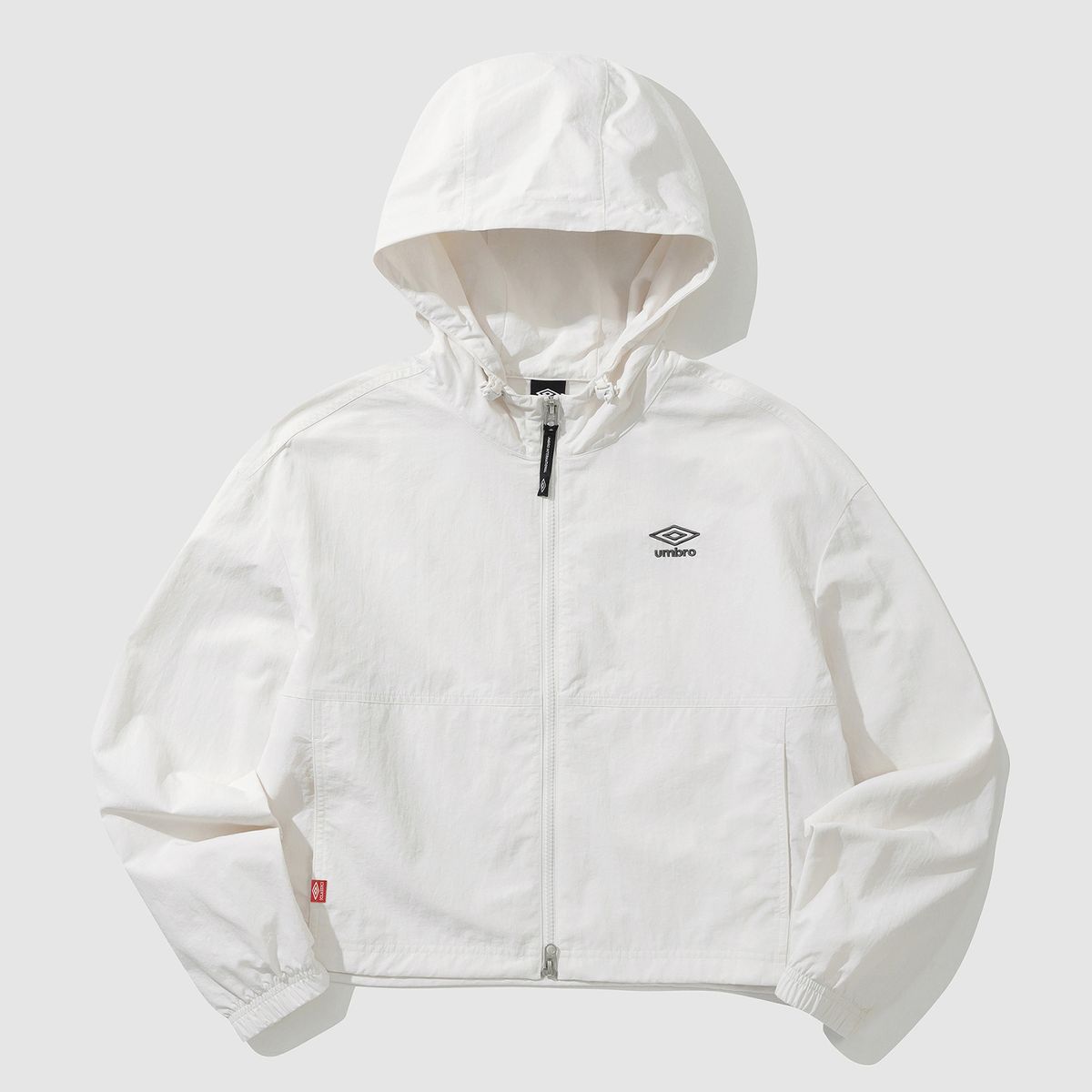 엄브로(UMBRO) 클래식 우먼스 후드형 바람막이 집업 자켓 아이보리(UQ222CJK43)