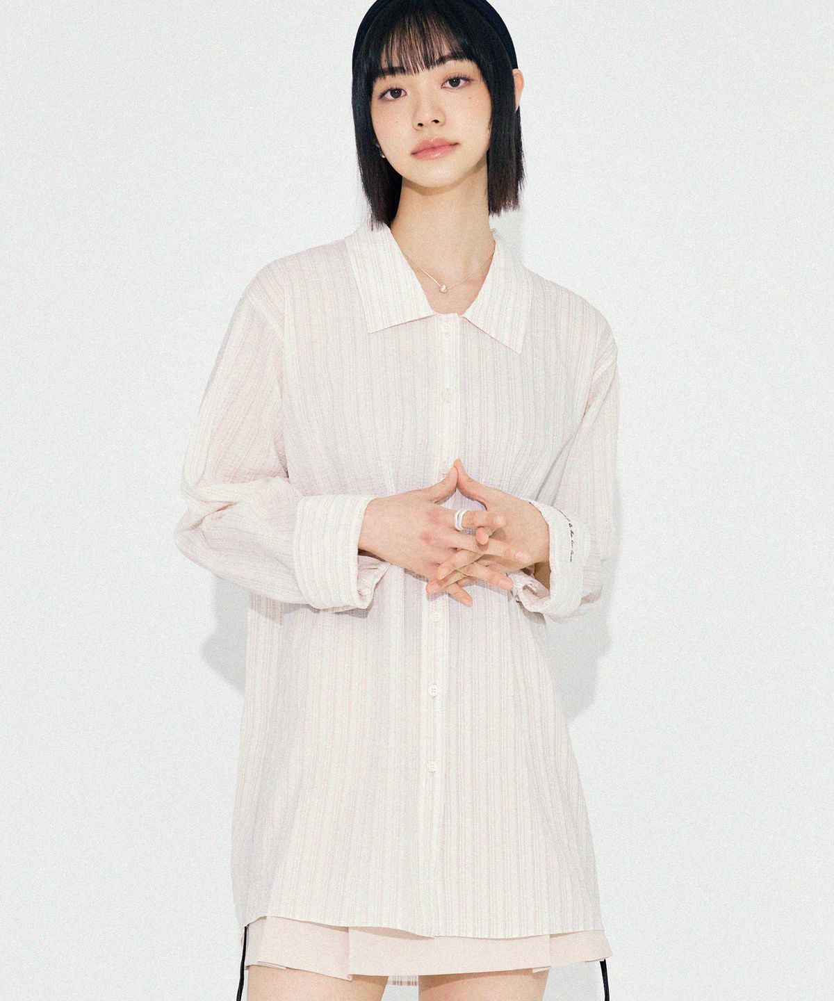 다이아몬드 레이라(DIAMOND LAYLA) OL Vintage Pleated Stripe Shirt S145