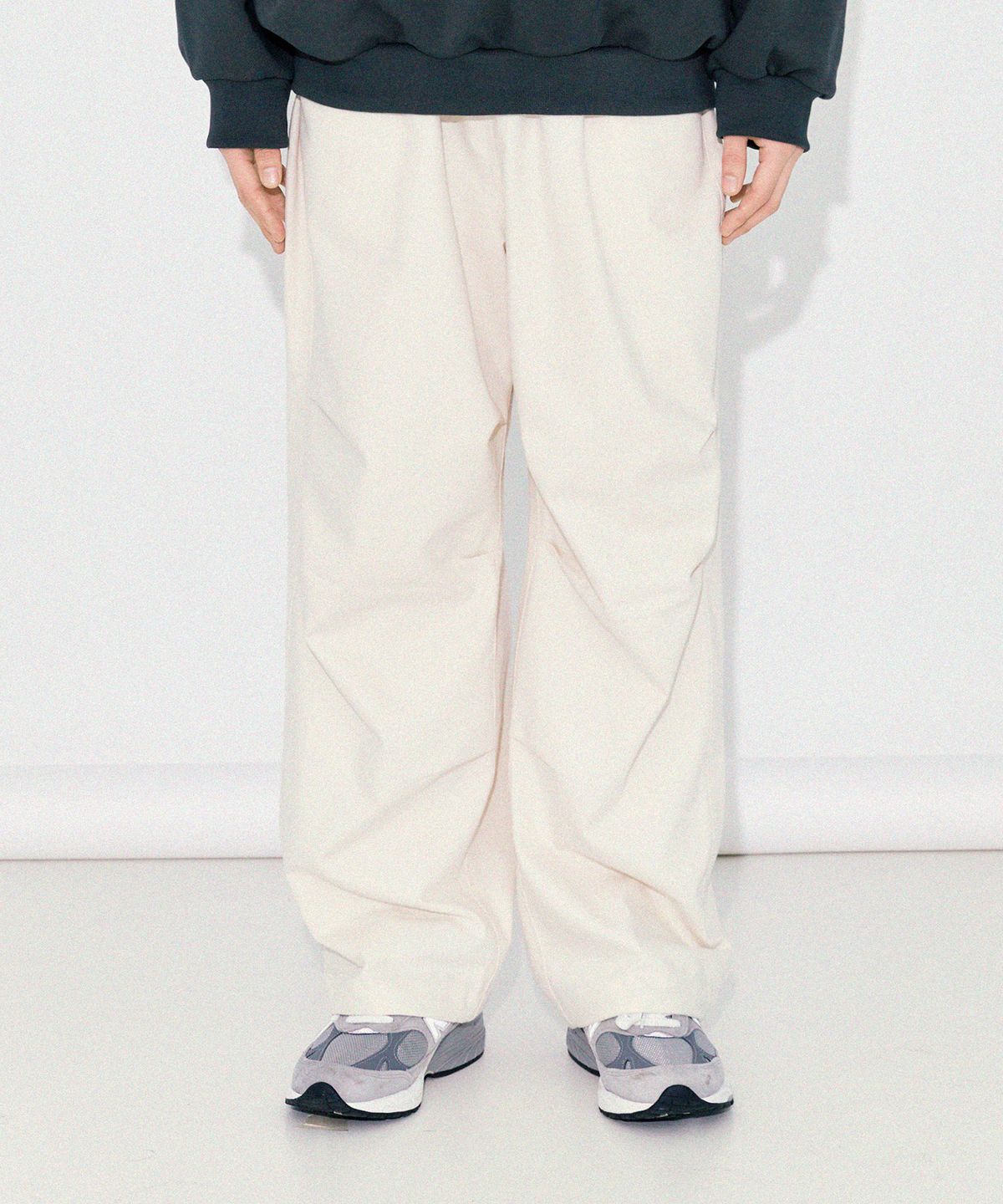 다이아몬드 레이라(DIAMOND LAYLA) Unmodified Denim String Wide Pants P16  Ivory