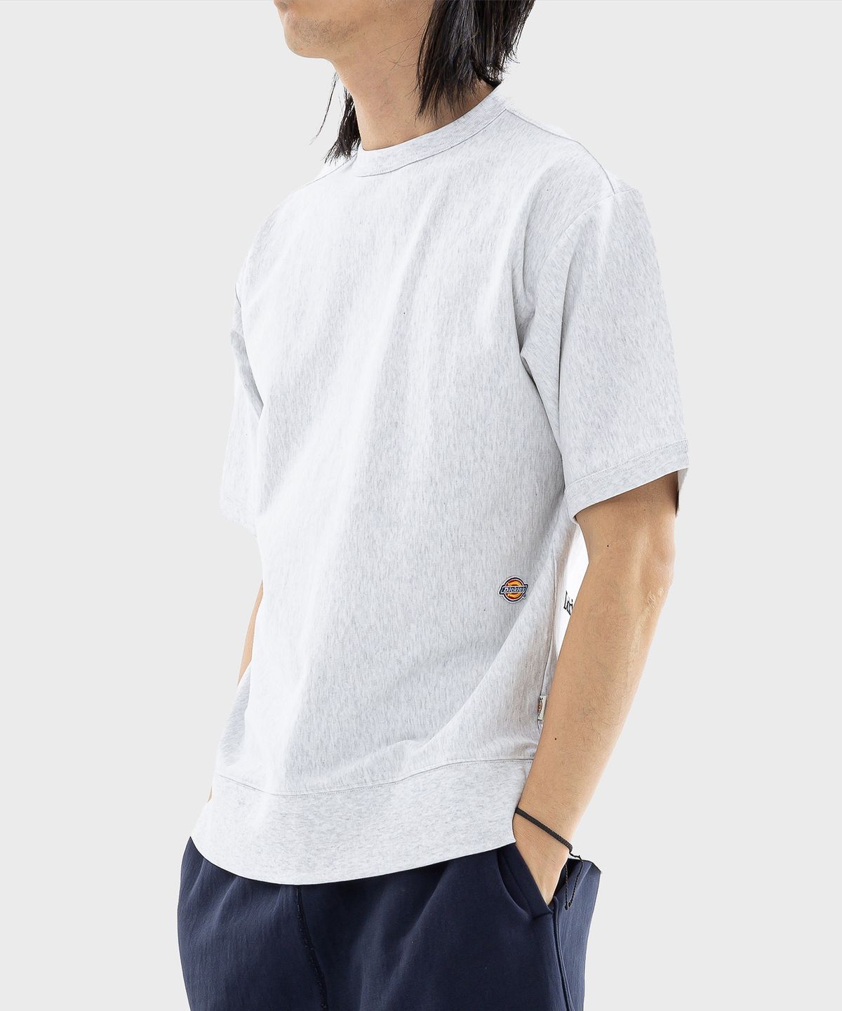 디키즈(DICKIES) 멀티 로고 링거 티셔츠 Melange
