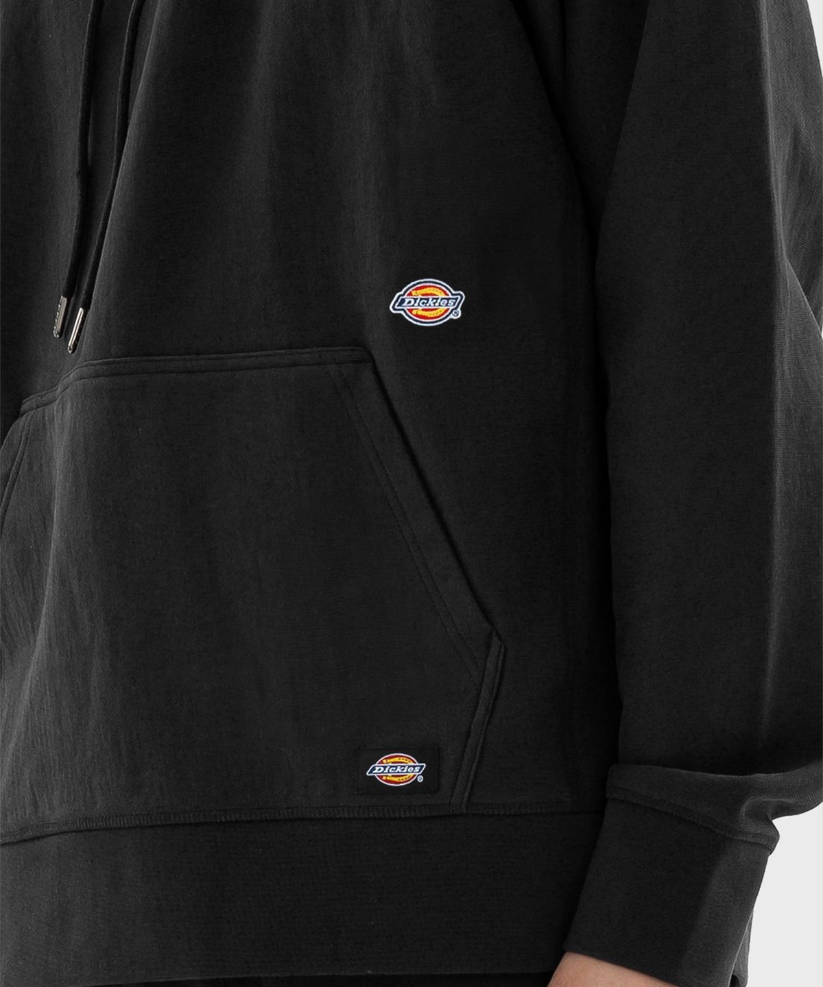 디키즈(DICKIES) 멀티 로고 헤비웨이트 후드 Black