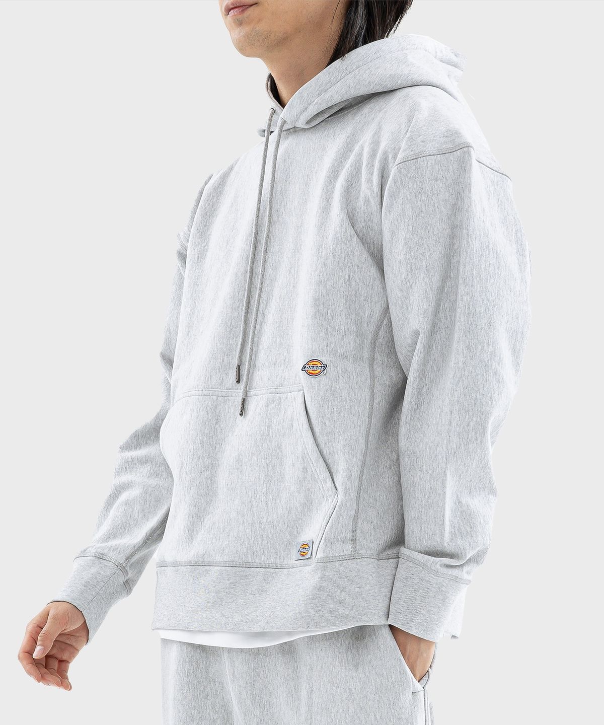 디키즈(DICKIES) 멀티 로고 헤비웨이트 후드 Melange