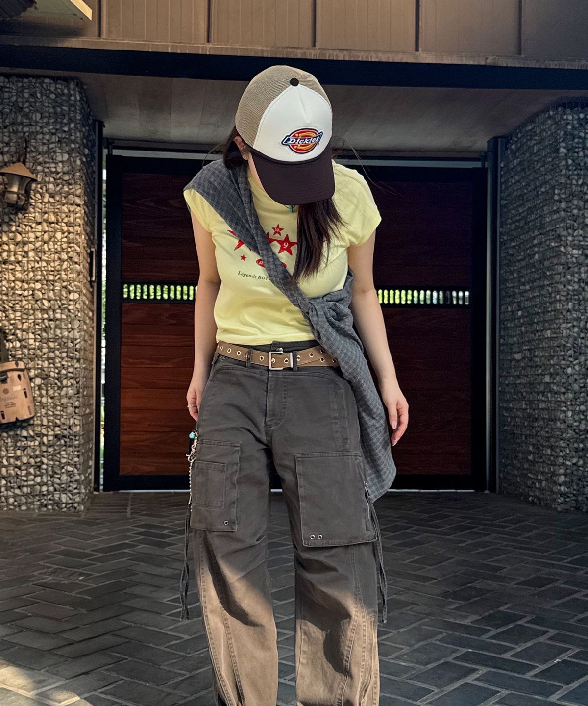 디키즈(DICKIES) 트리 로고 트러커 메쉬 캡 Brown