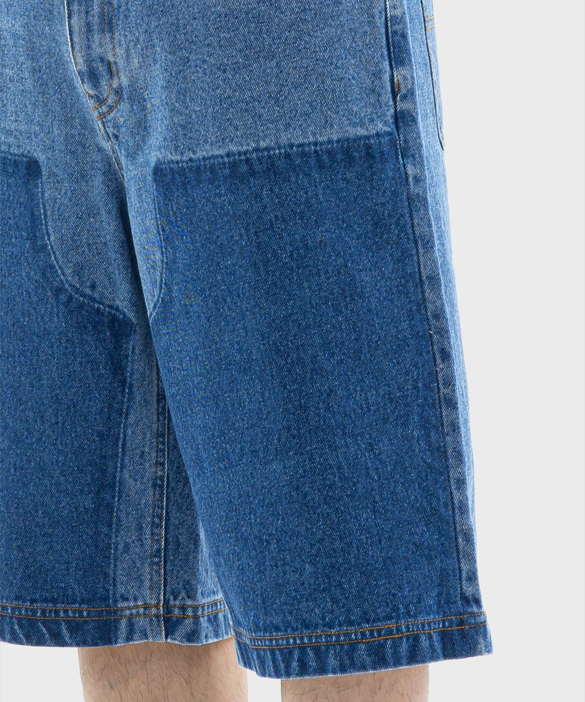 디키즈(DICKIES) 페이크 더블니 데님 버뮤다 팬츠 Medium Blue