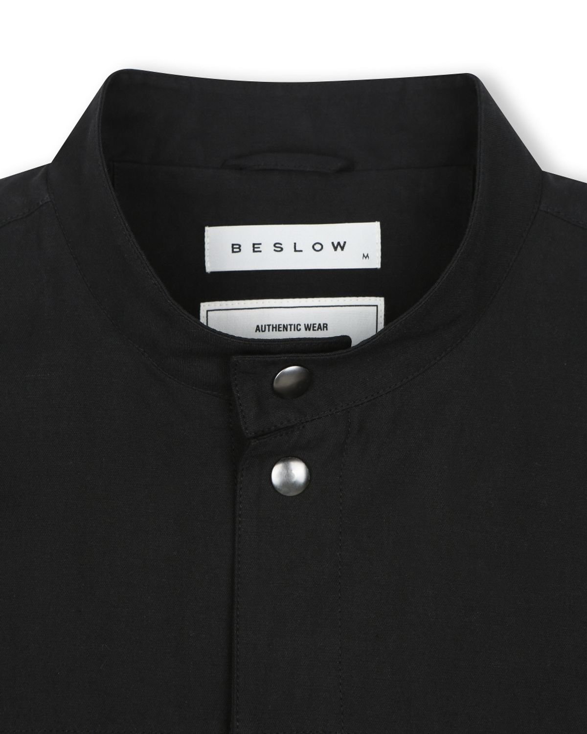 비슬로우(BESLOW) STAND COLLAR LINEN JACKET BLACK