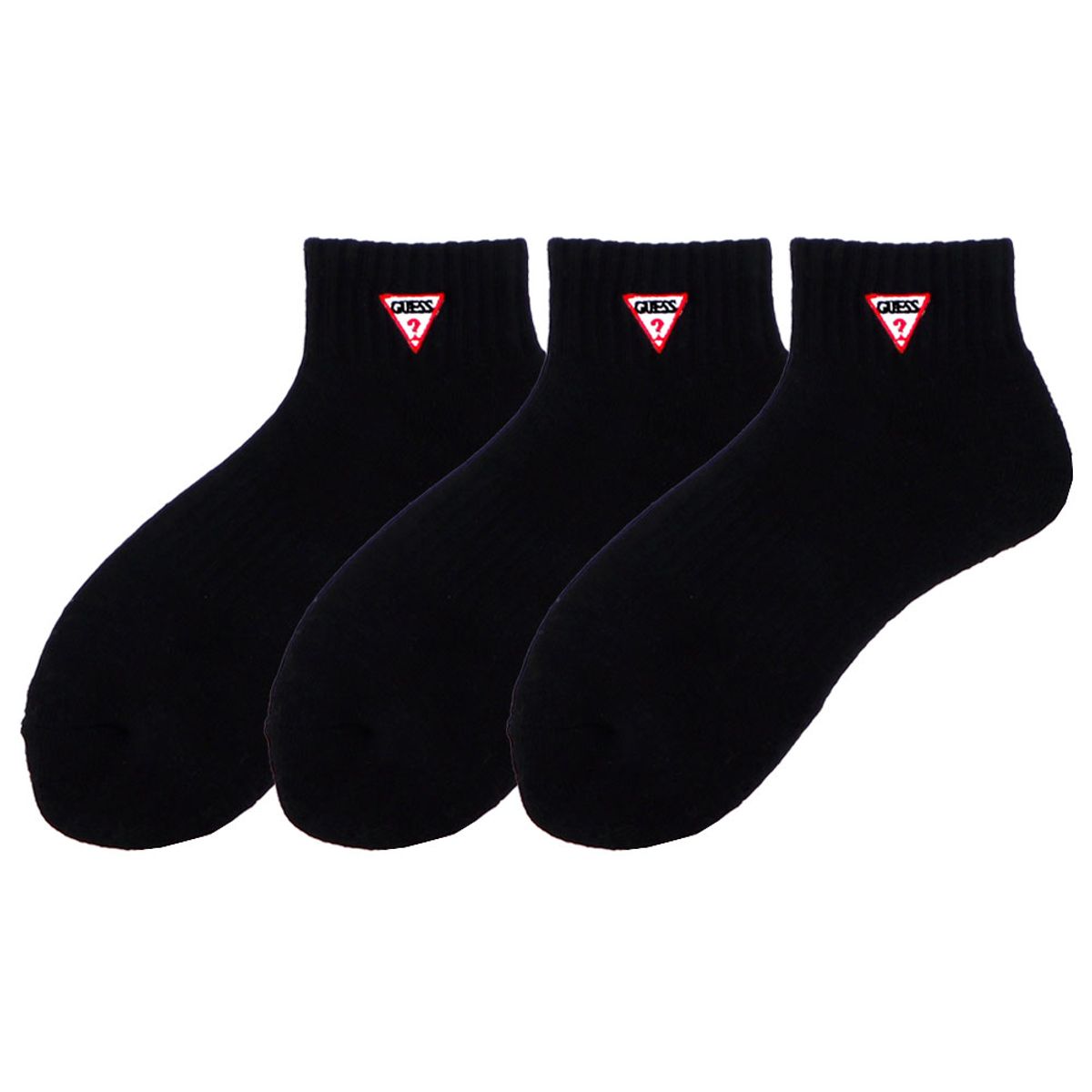 게스 양말(GUESS SOCKS) 게스 로고자수 미듐 반파일 단목 3족