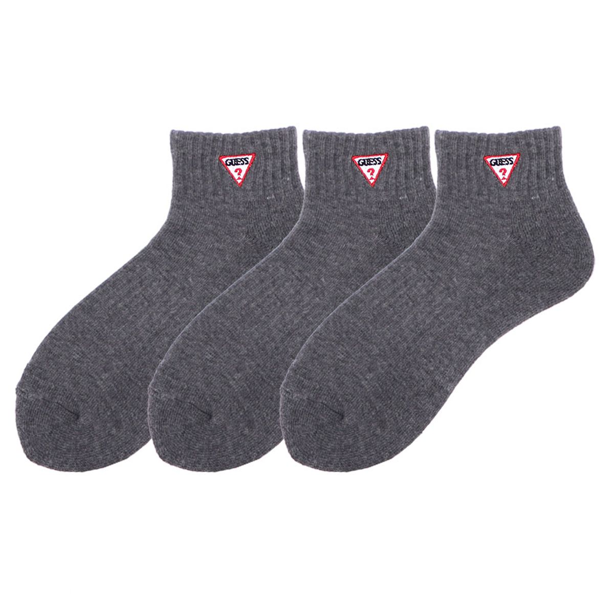 게스 양말(GUESS SOCKS) 게스 로고자수 미듐 반파일 단목 3족