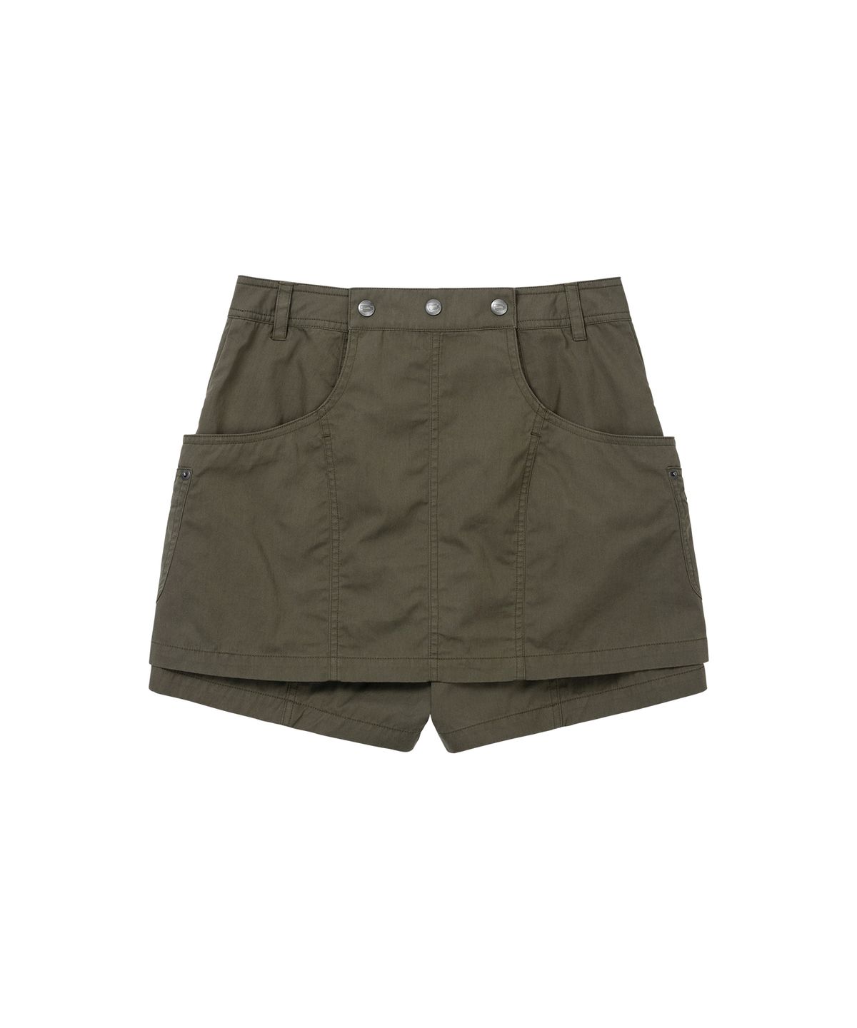 웰빙익스프레스(WELLBEING EXPRESS) Layered Shorts Khaki