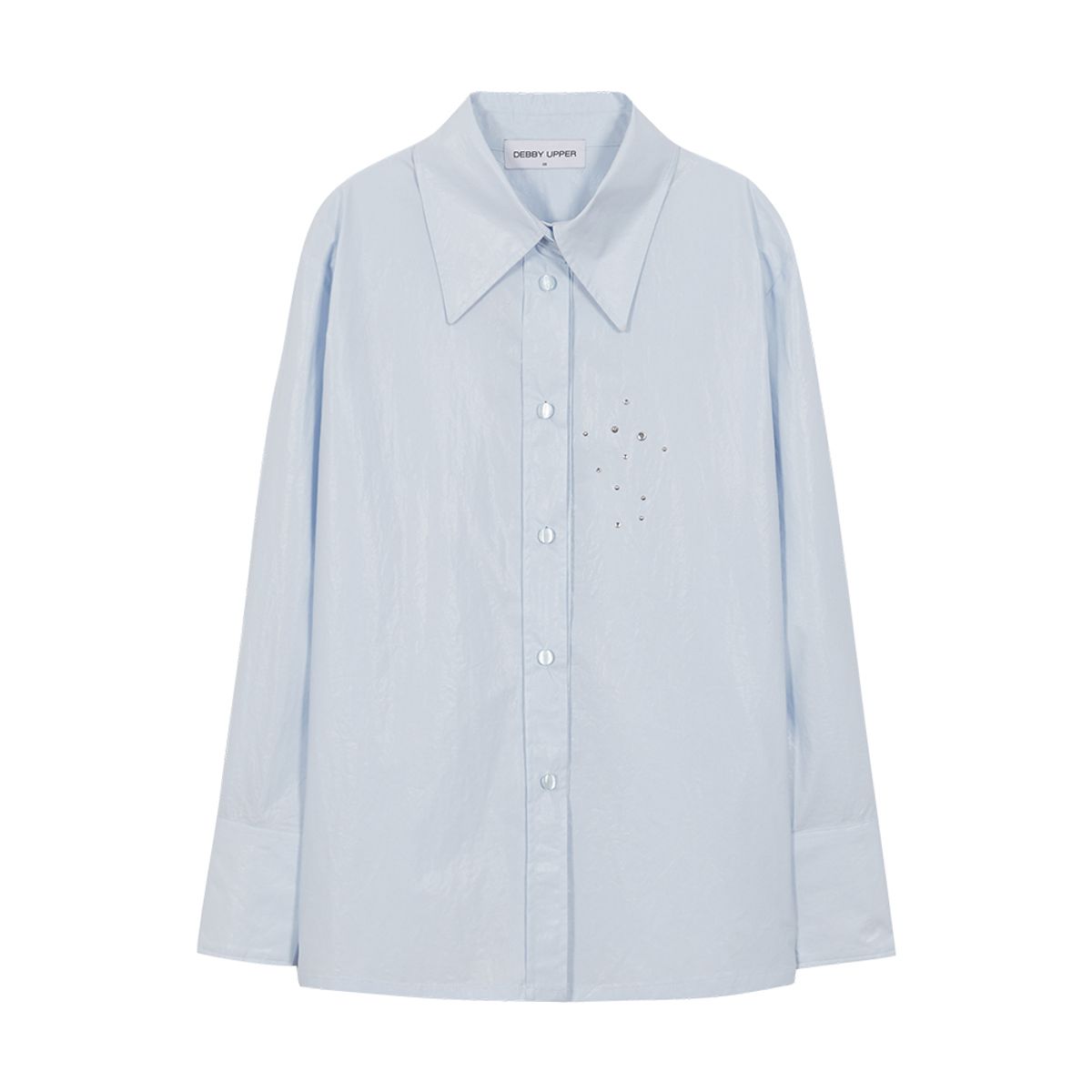데비어퍼(DEBBY UPPER) HALF PRINTED SHIRT_BLUE