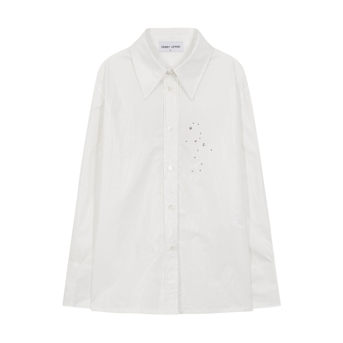 데비어퍼(DEBBY UPPER) HALF PRINTED SHIRT_WHITE