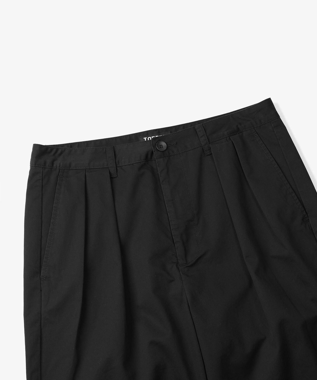 토피(TOFFEE) 투턱 치노 팬츠 (BLACK)