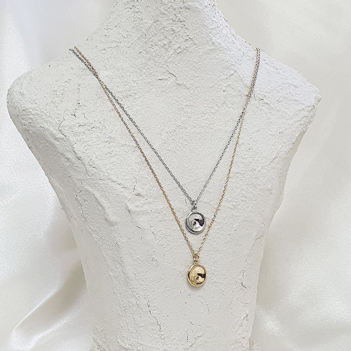 베스티(BESTY) 리나set -[실버925] 오목써클목걸이 (Rina set -[Silver 925] Concave Circle Necklace)