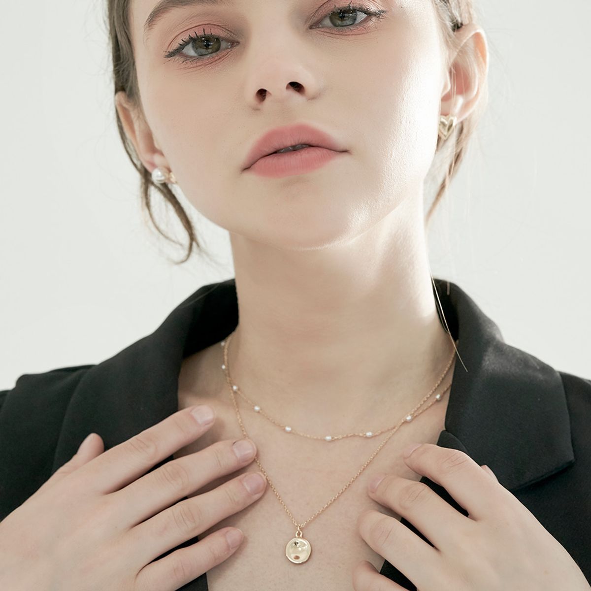 베스티(BESTY) 리나set -[실버925] 볼진주체인목걸이 (Rina Set -[Silver 925] Ball Pearl Chain Necklace)