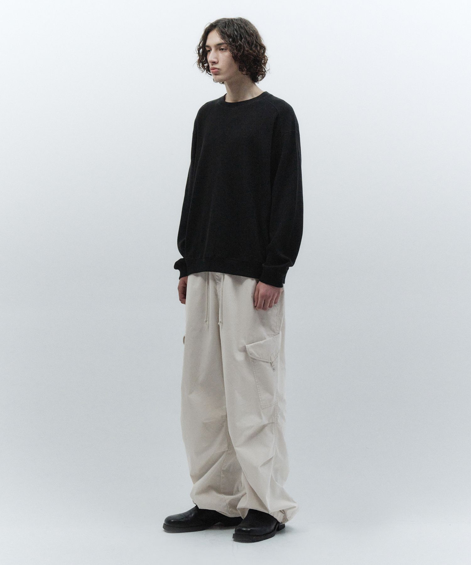 【INSILENCE】WAFFLE MIXED LONG SLEEVE MUSINSA | INSILENCE Waffle Mixed Long Sleeve BLACK