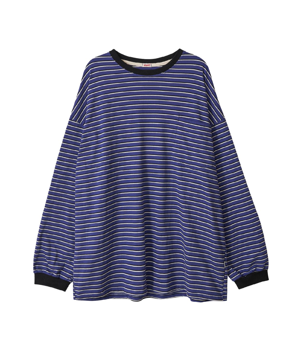 바니쉬먼트(VANISHMENT) Pocket stripe supersize long sleeve t-shirt_navy