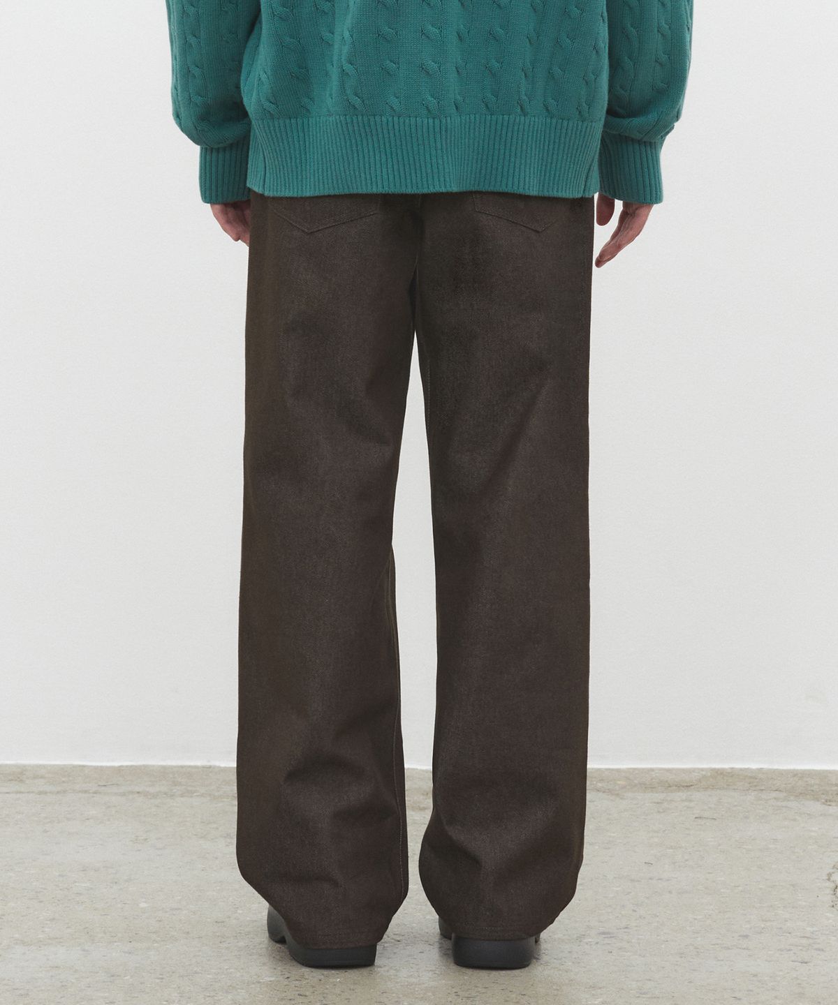 데케트(DECET) Deep Pleats Wide Jeans DCPT030CPBrown