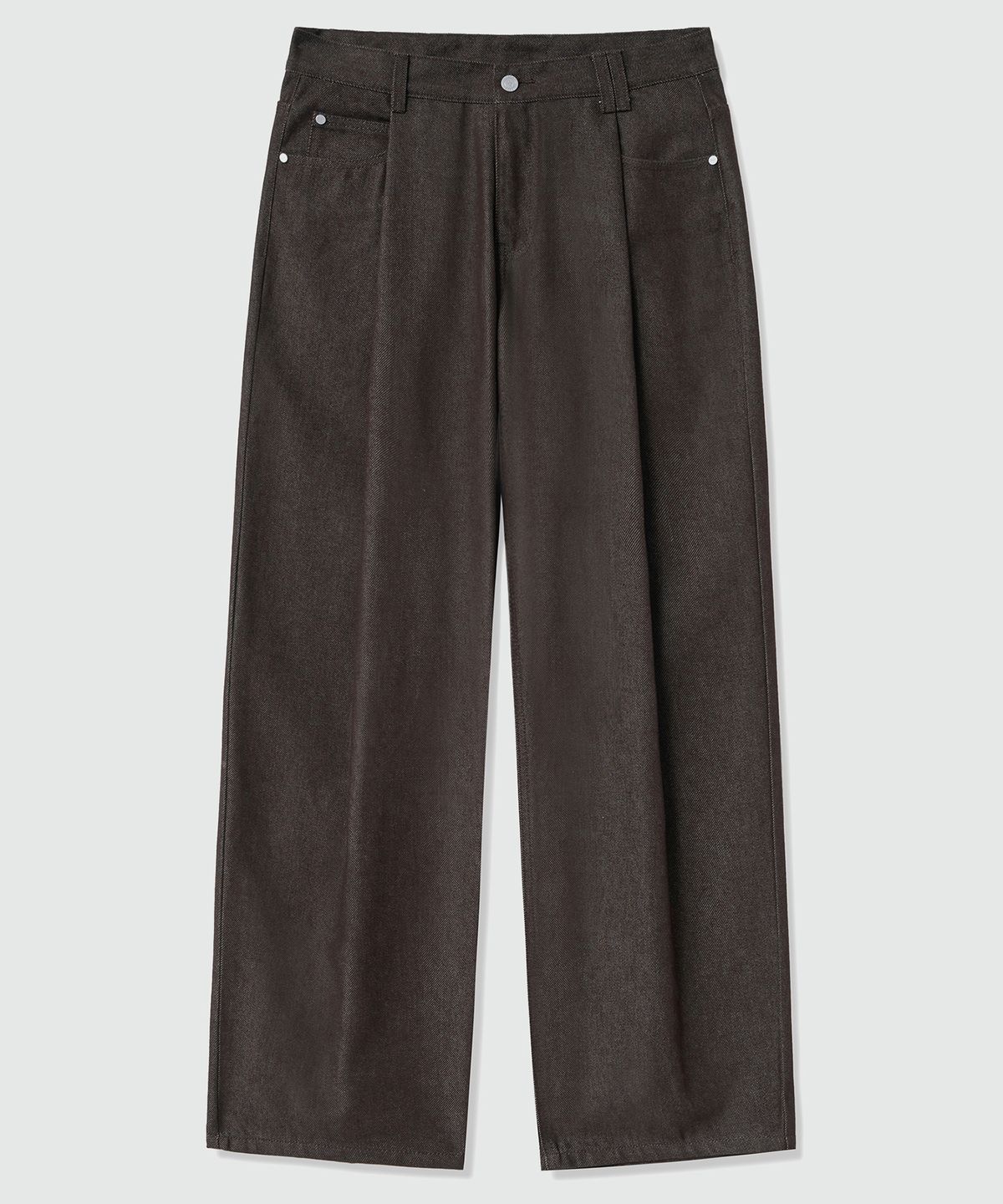 데케트(DECET) Deep Pleats Wide Jeans DCPT030CPBrown