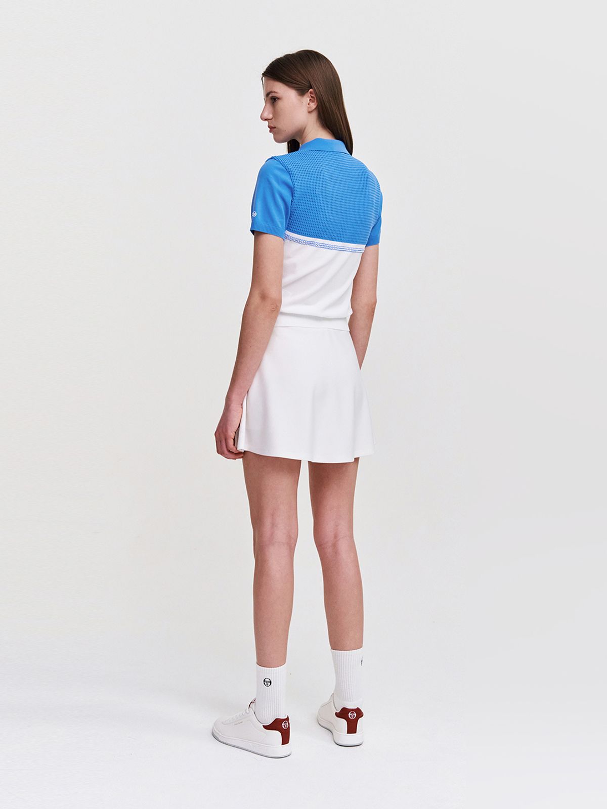 세르지오 타키니(SERGIO TACCHINI) W 고트 다마린도 반팔 폴로 스웨터 (D.Blue)