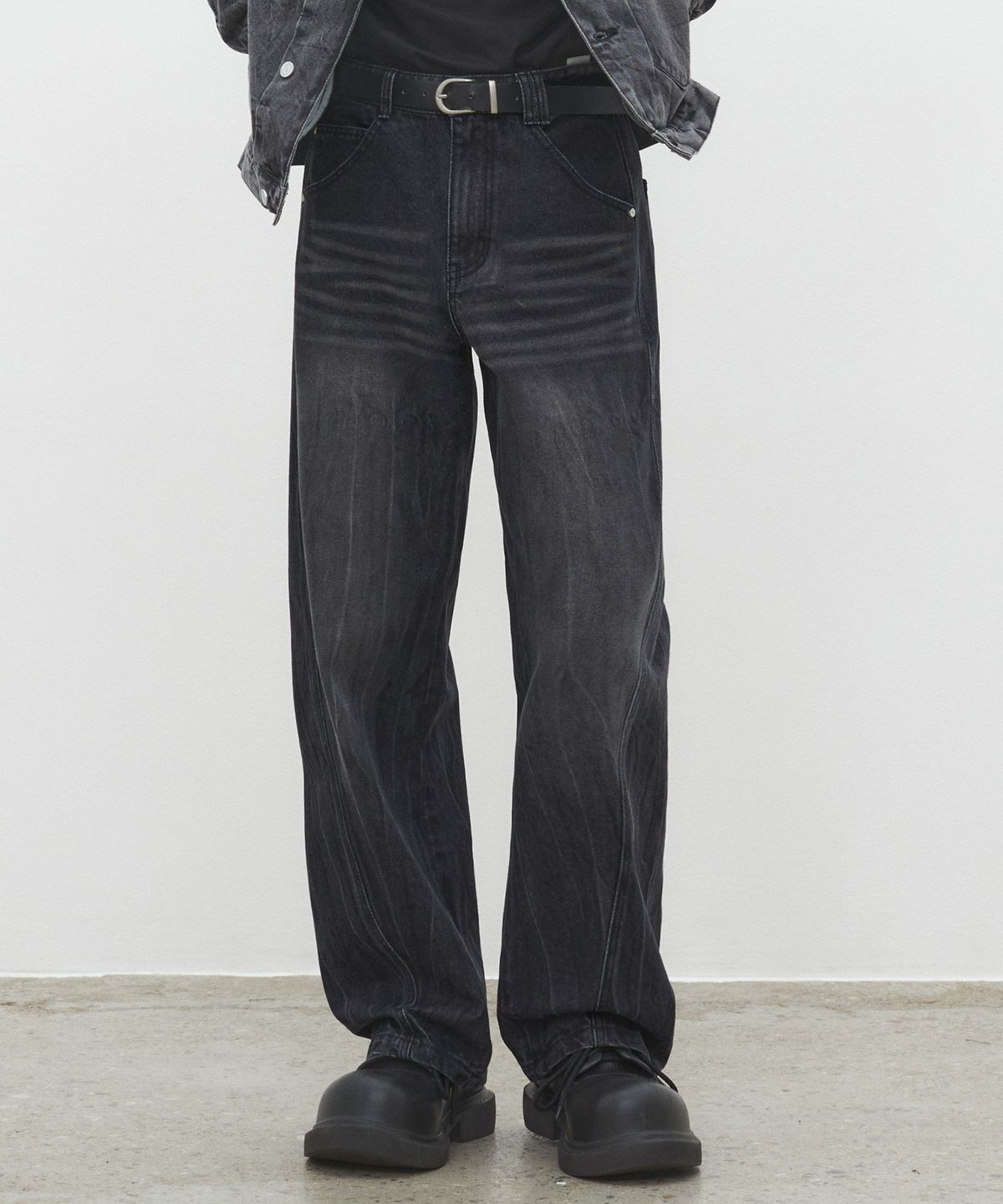 데케트(DECET) Curved Wide Jeans DCPT033CRBlackB