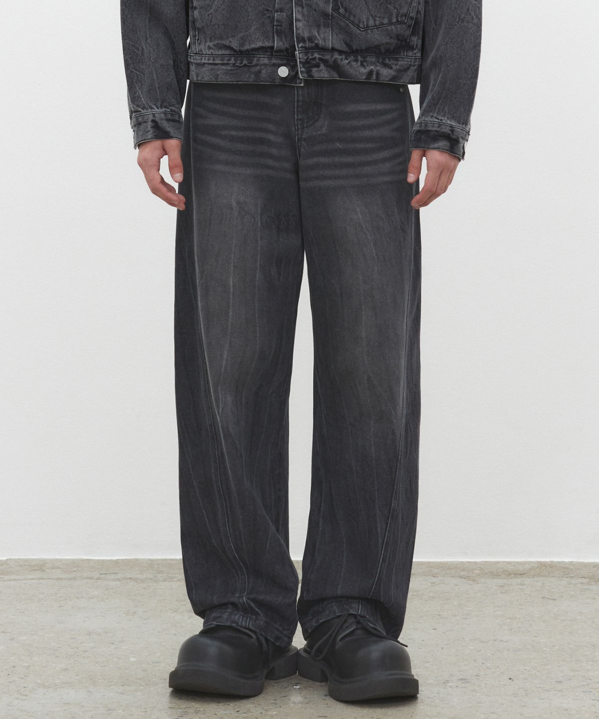 데케트(DECET) Curved Wide Jeans DCPT033CRBlackB