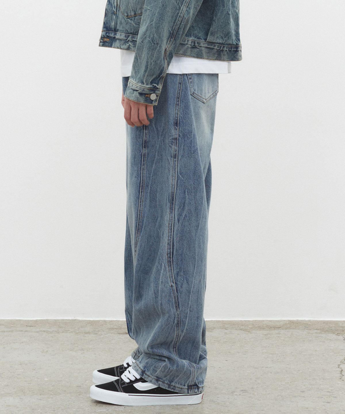 데케트(DECET) Curved Wide Jeans DCPT033CRYBlueB