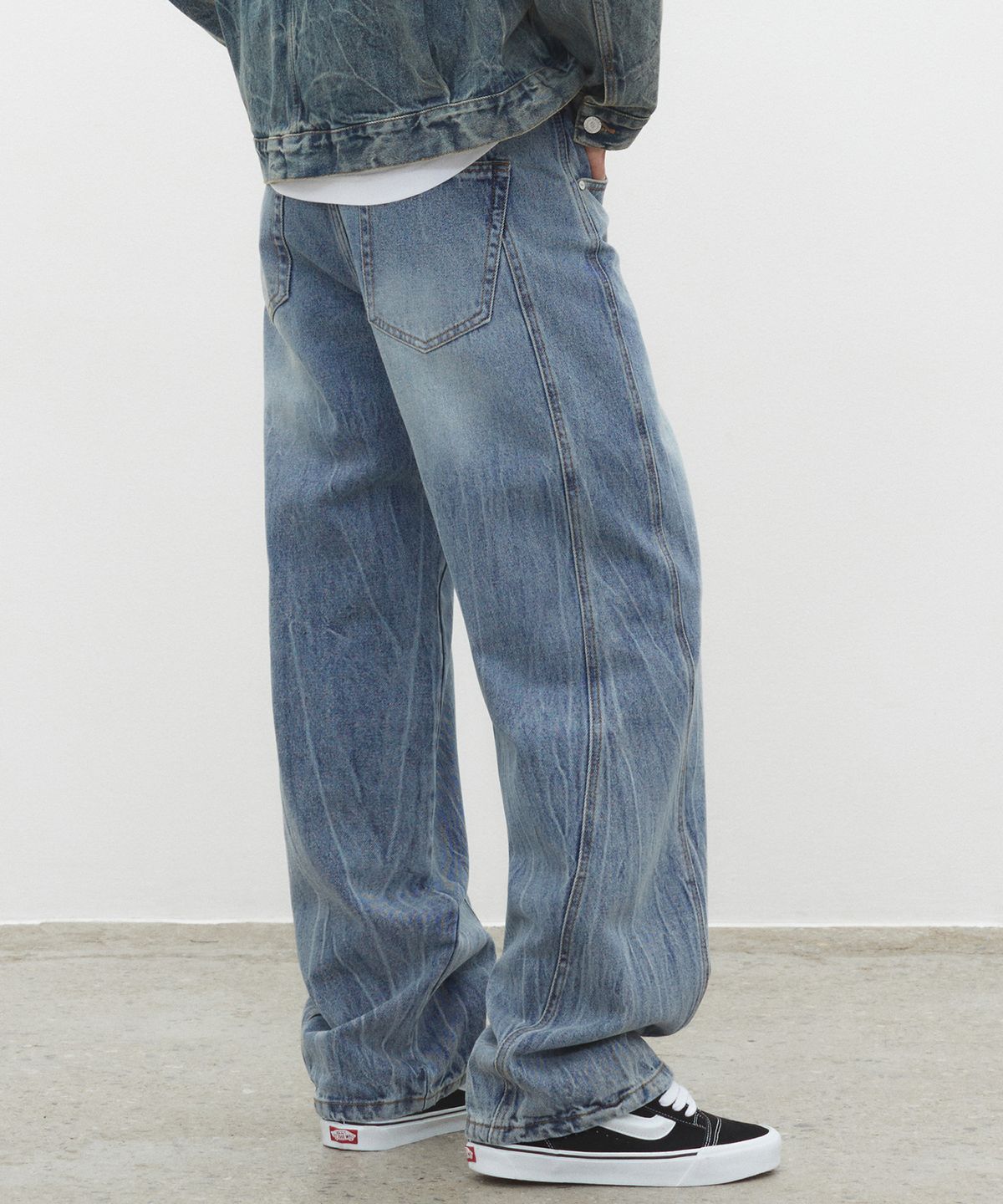 데케트(DECET) Curved Wide Jeans DCPT033CRYBlueB