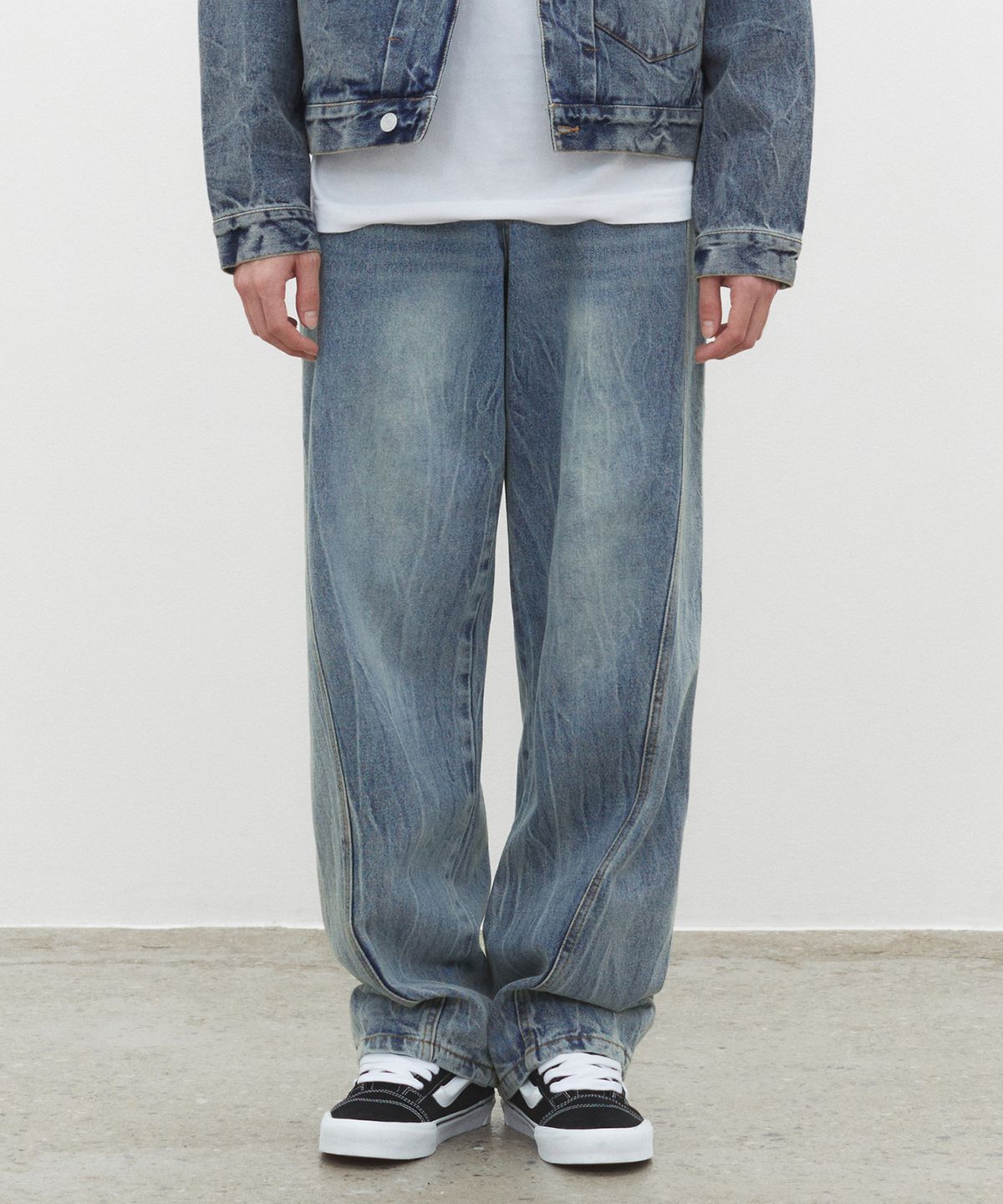 데케트(DECET) Curved Wide Jeans DCPT033CRYBlueB