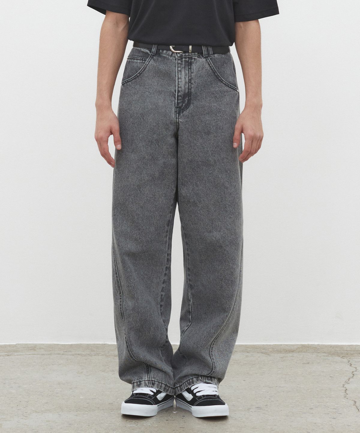 데케트(DECET) Curved Wide Jeans DCPT033STNGray