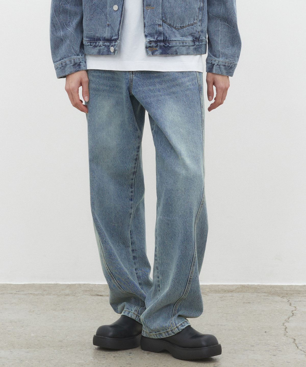 데케트(DECET) Curved Wide Jeans DCPT033YBlueB