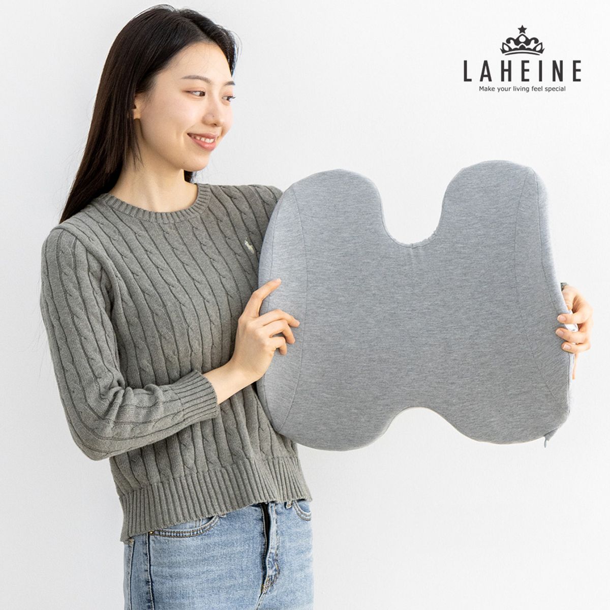 라헨느(LAHEINE) 메모리폼 허리베개,등베개 쿠션 2colors