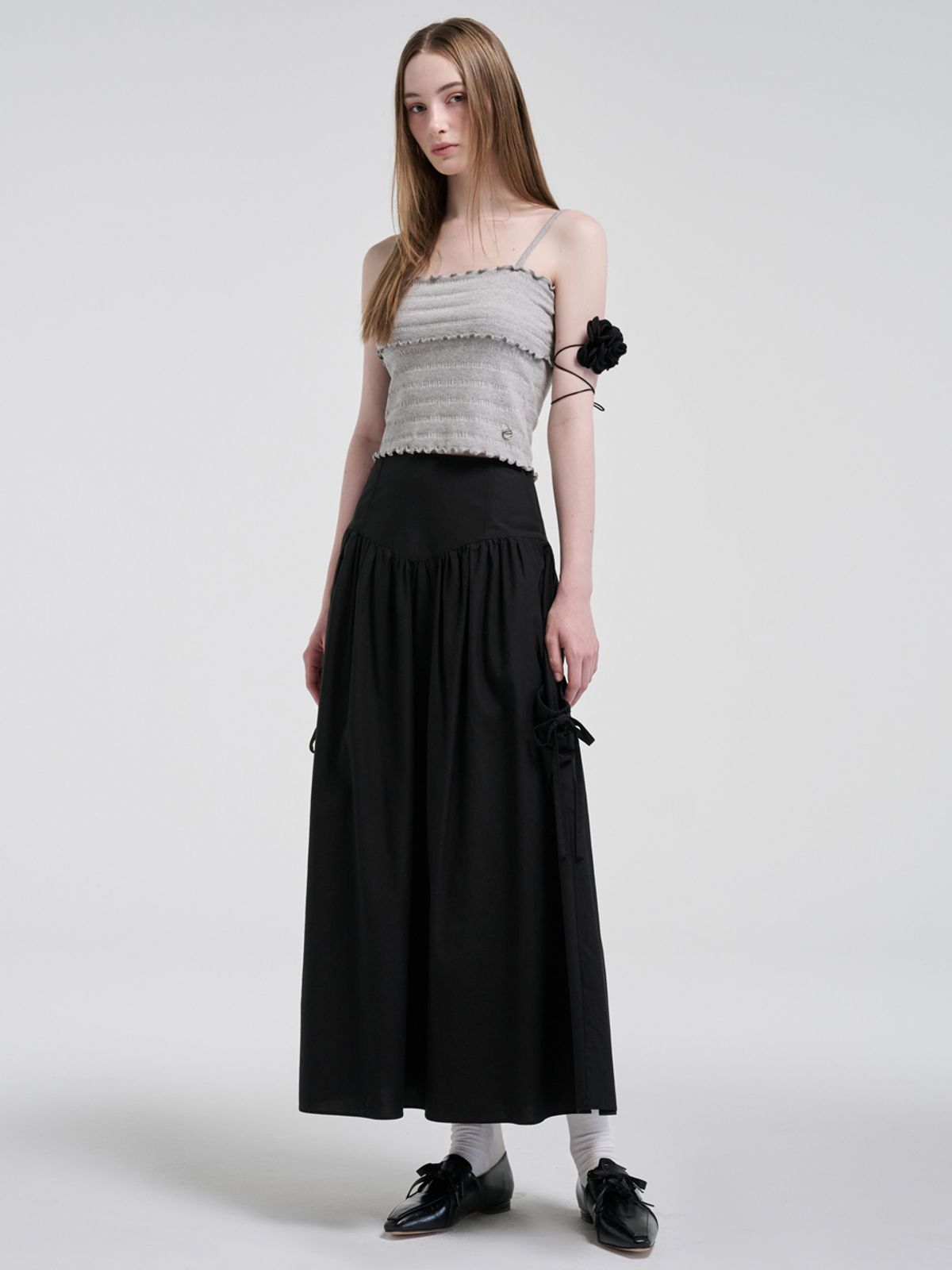 에트몽(ETMON) Wave Logo Sleeveless Top, Melange Grey