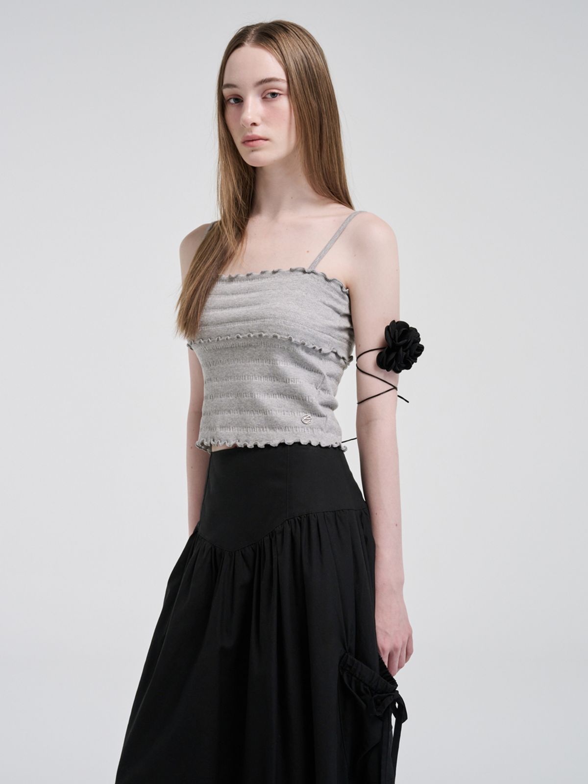 에트몽(ETMON) Wave Logo Sleeveless Top, Melange Grey
