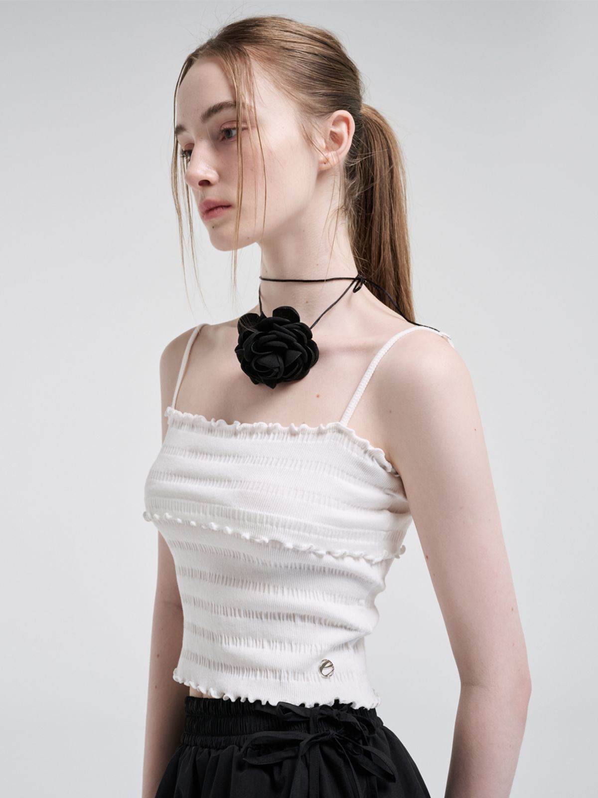 에트몽(ETMON) Wave Logo Sleeveless Top, White