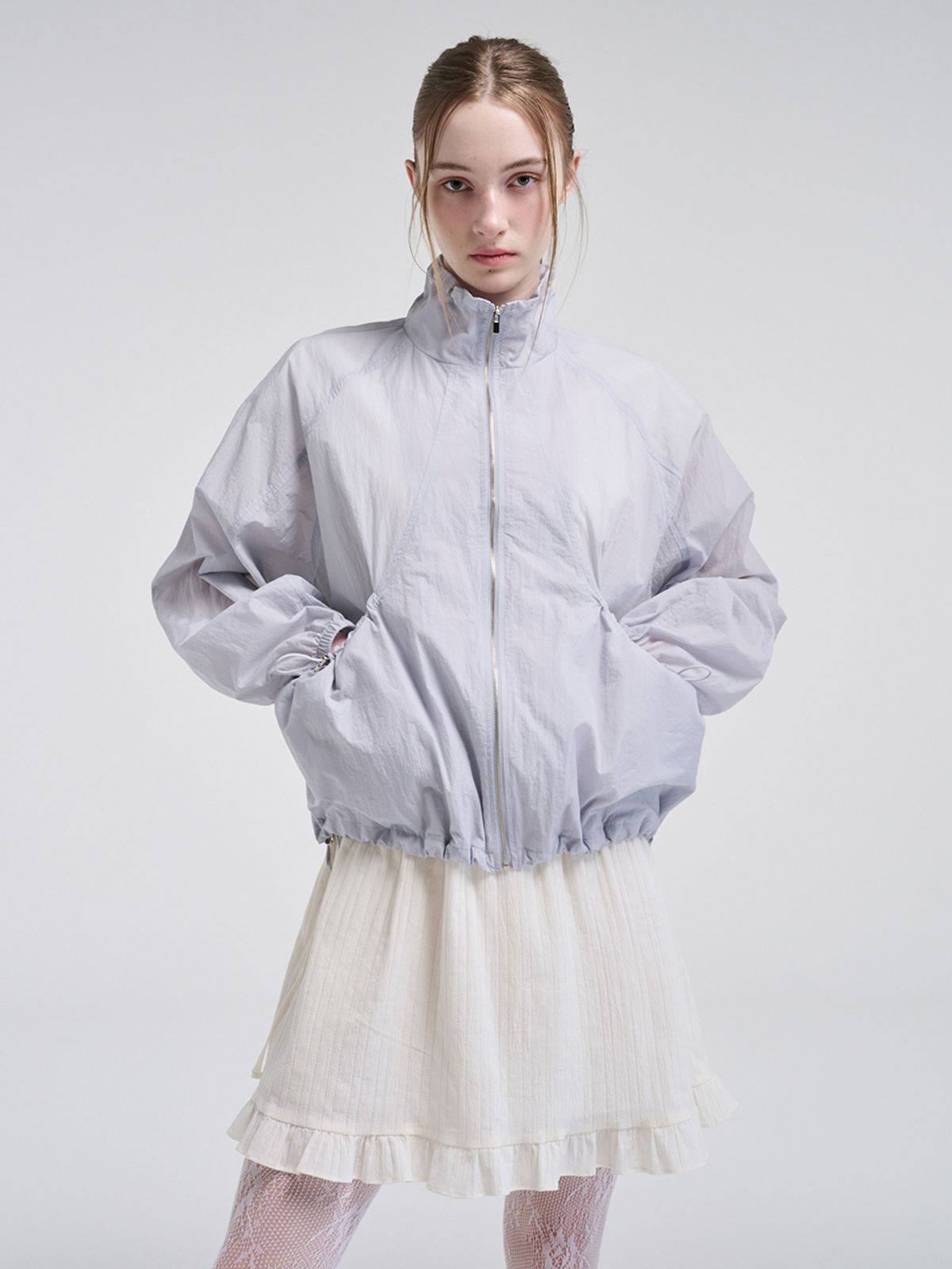 에트몽(ETMON) Volume Pocket Wind Jumper, Greyish Blue