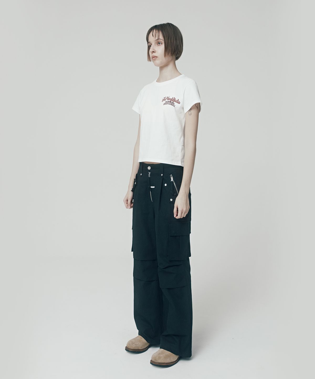 더바이닐하우스(THEVINYLHOUSE) ARC LOGO TEE WHITE (VH2ESMT503A)
