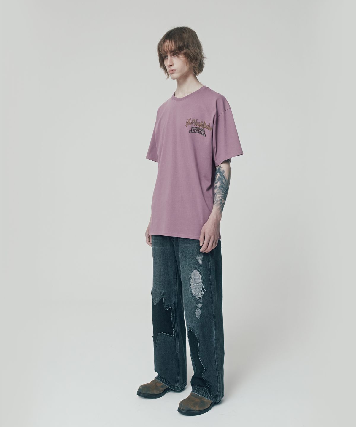 더바이닐하우스(THEVINYLHOUSE) ARC LOGO TEE PINK (VH2ESMT503A)