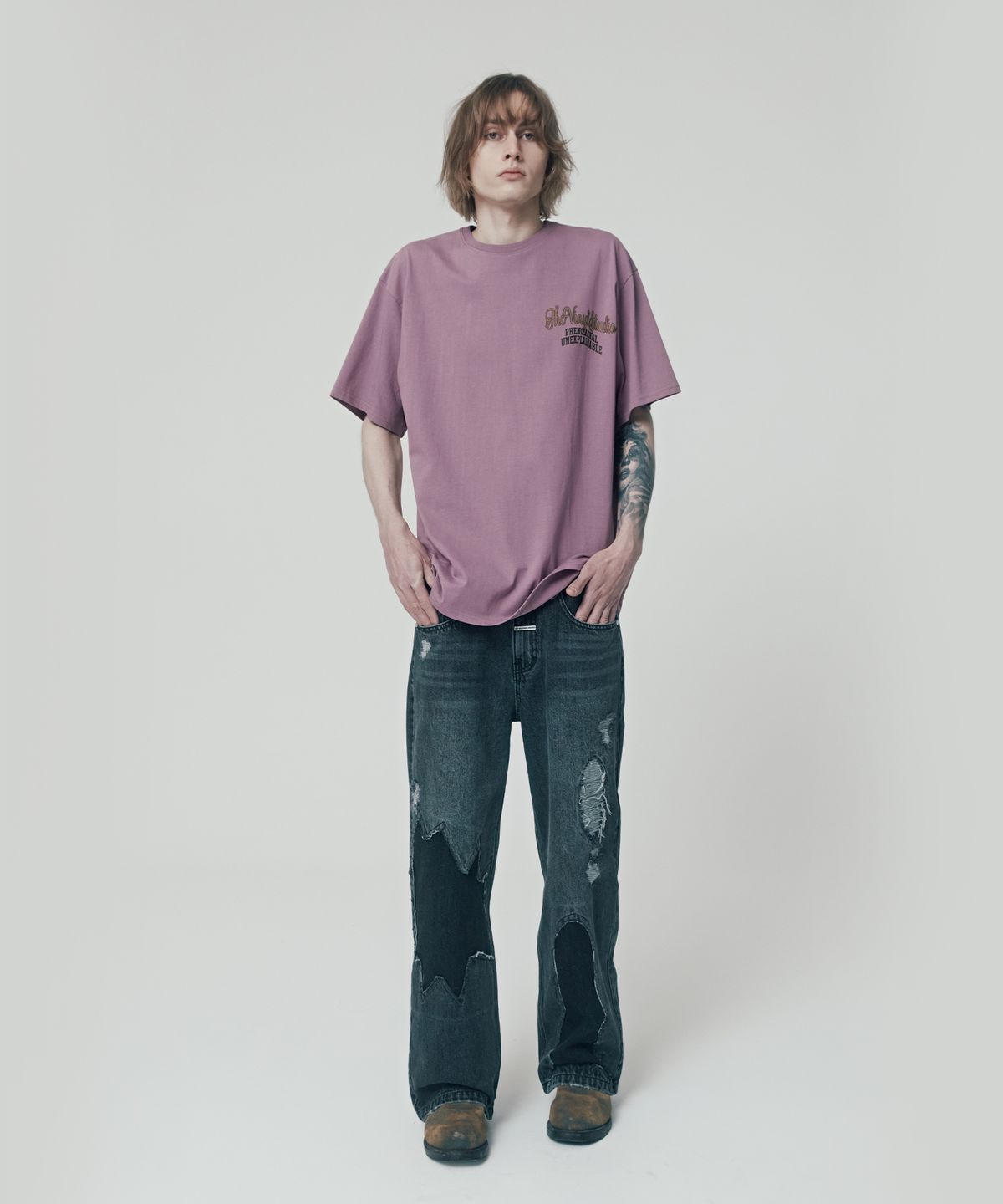 더바이닐하우스(THEVINYLHOUSE) ARC LOGO TEE PINK (VH2ESMT503A)
