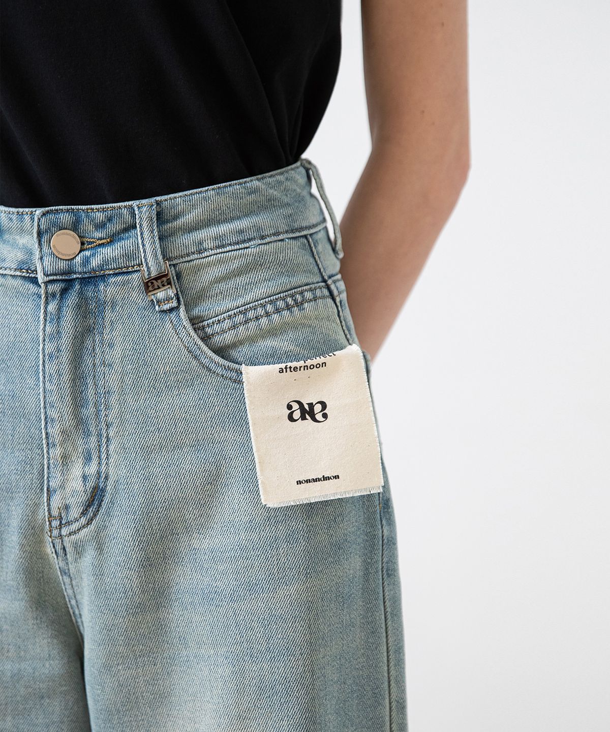 논앤논(NON AND NON) Semi Wide Denim Pants_NSDP438 (Blue)