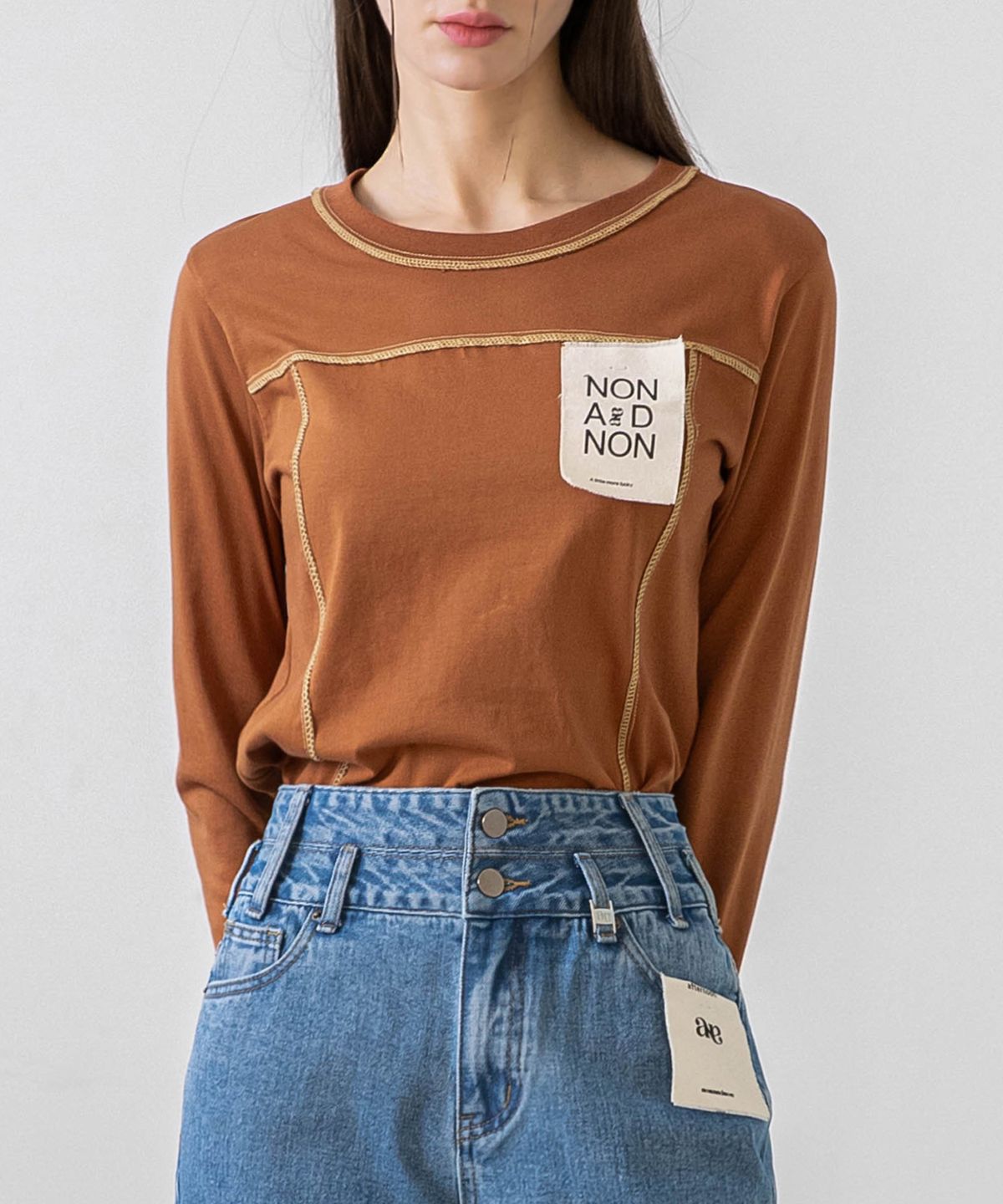 논앤논(NON AND NON) Basic Fit Coloring T-shirt_NSTS430 (Brown)