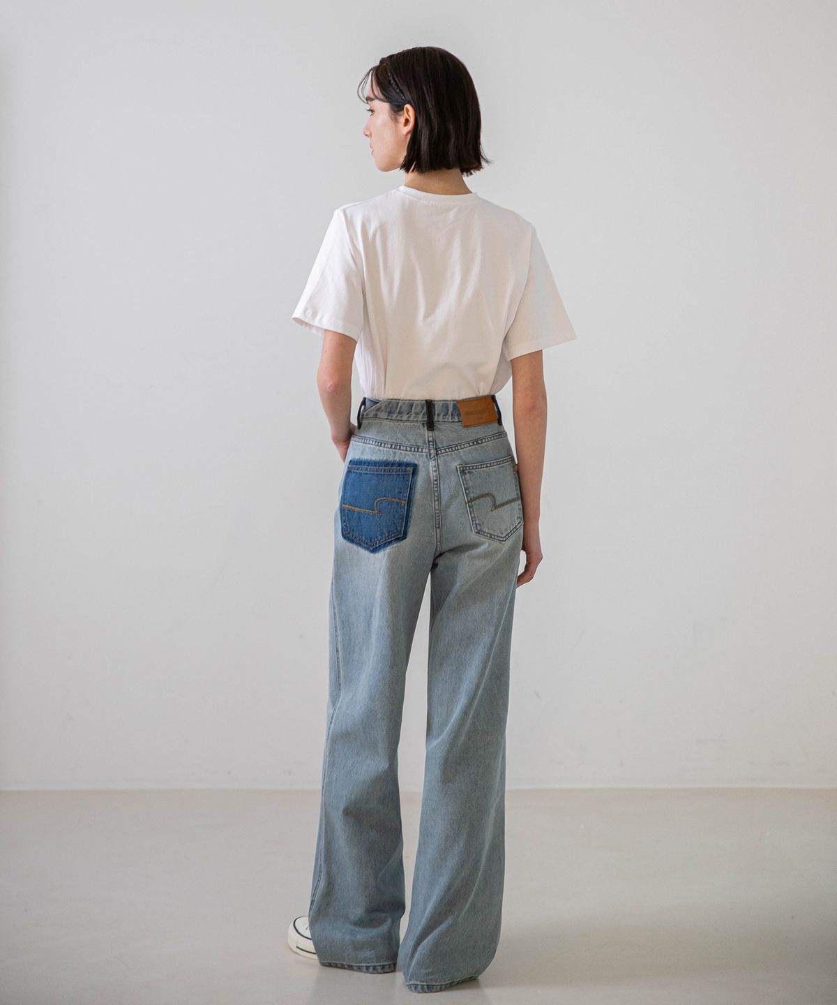 논앤논(NON AND NON) Pocket Coloring Wide Denim Pants_NSDP435 (Light blue)