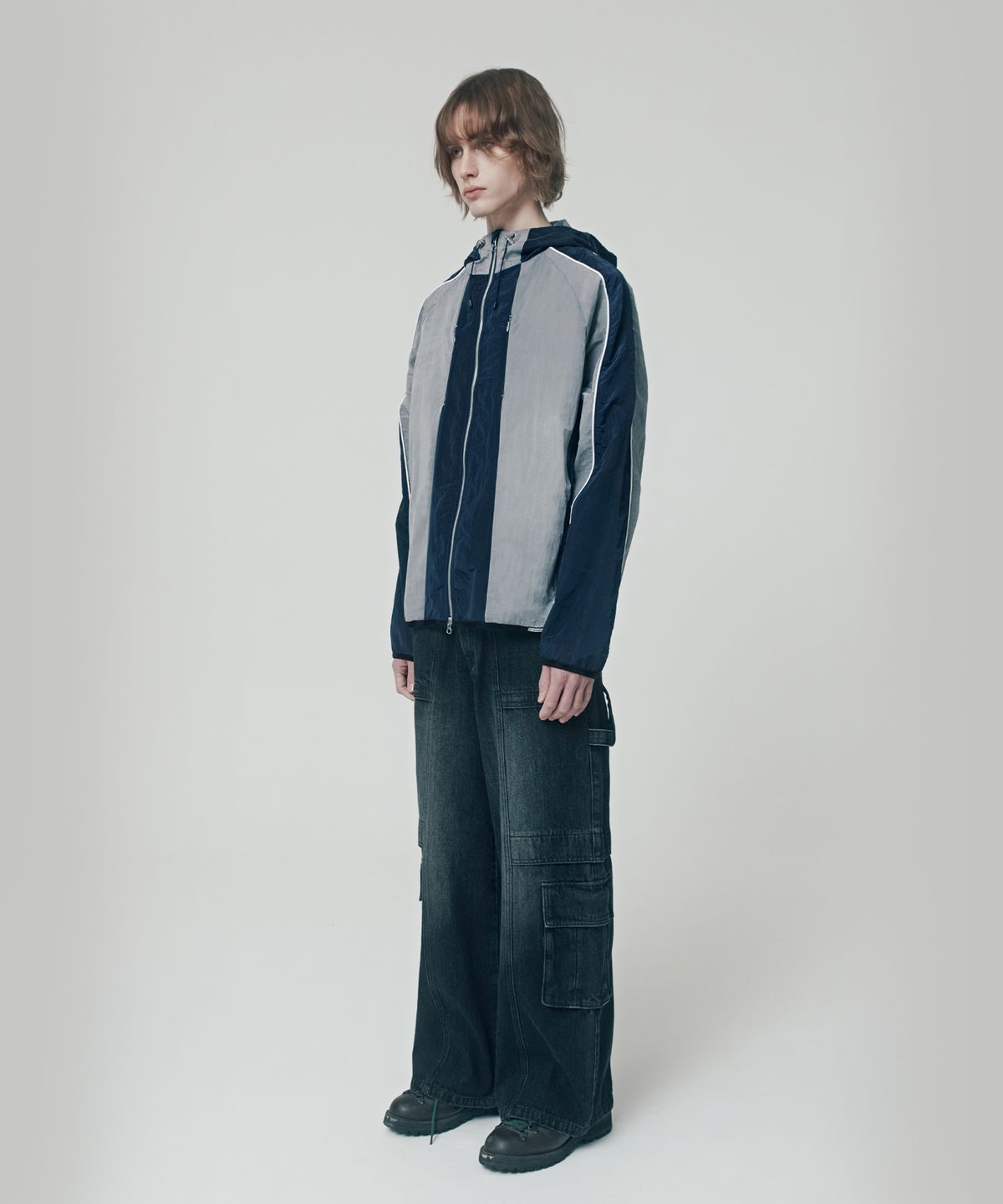 더바이닐하우스(THEVINYLHOUSE) HARDTACK WIDE DENIM PANTS CHARCOAL (VH2ESUD110A)