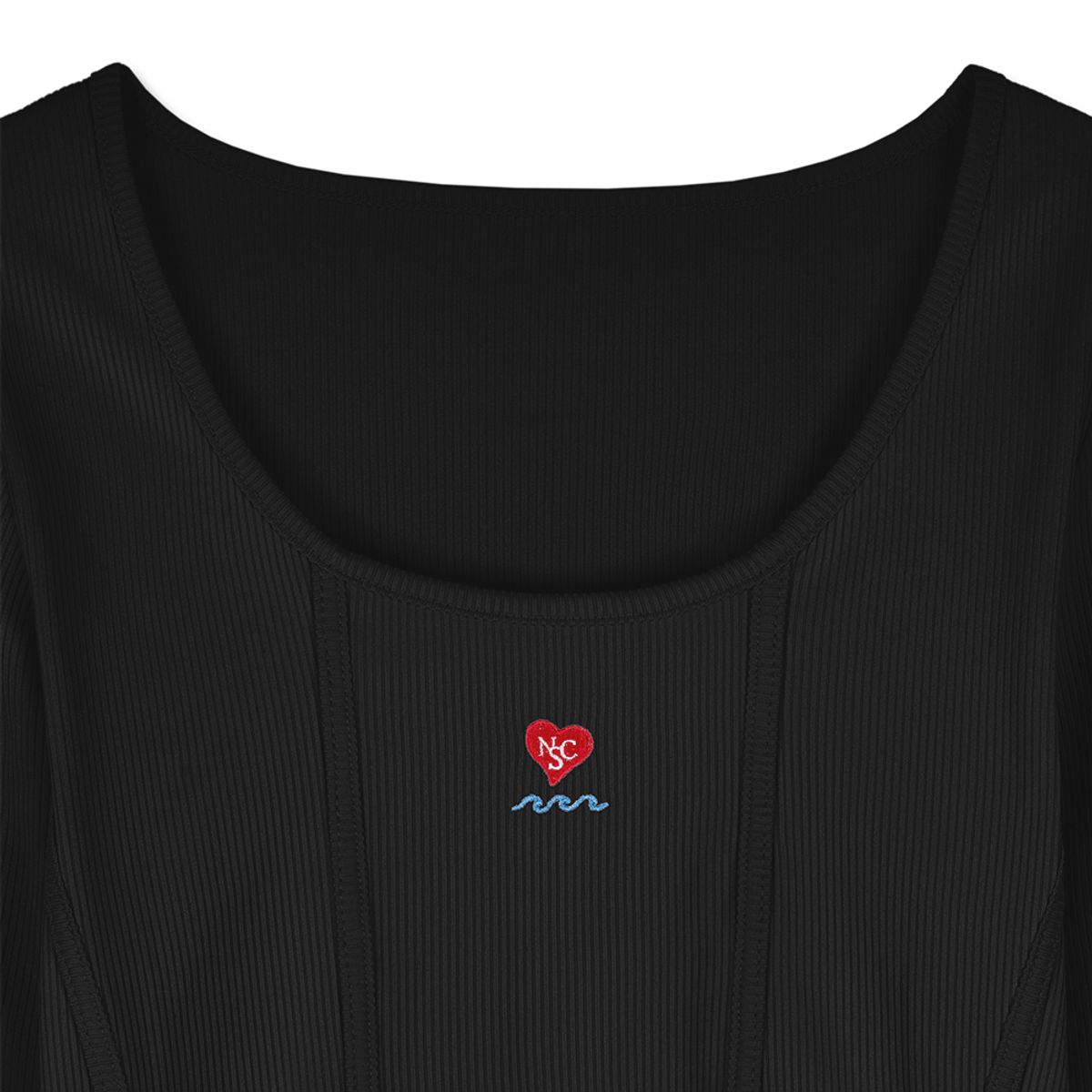 네이키드서프클럽(NAKED SURF CLUB) 하트 코르셋 유넥 티셔츠 (Black)
