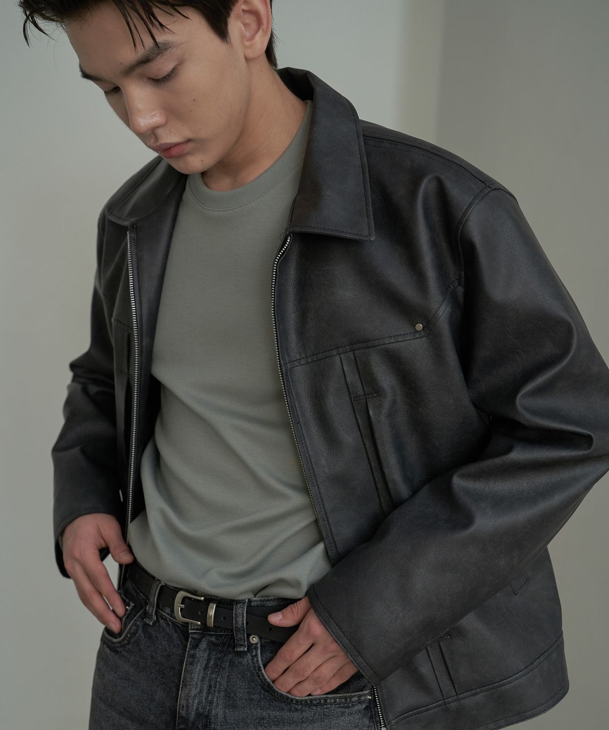 스페로네(SPERONE) 세미 웨스턴 라인 벨트 (블랙)