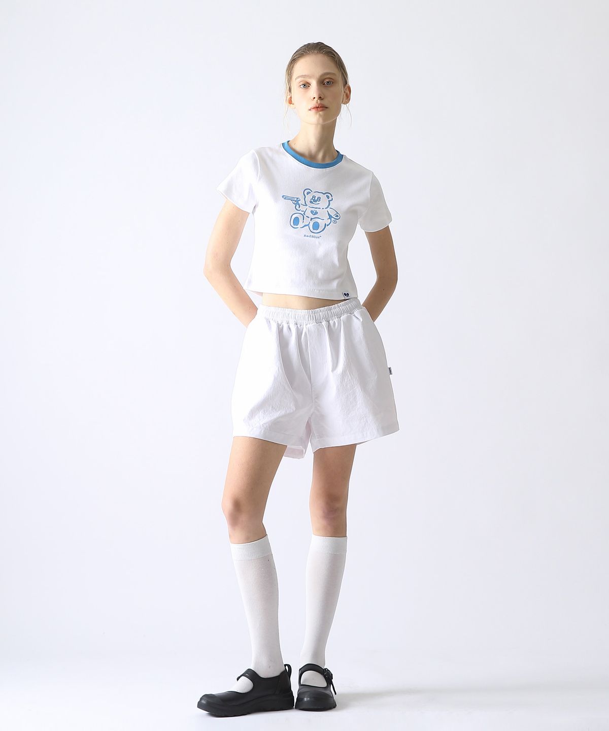 배드블루(BADBLUE) BadBear Ringer Slim Tee Skyblue
