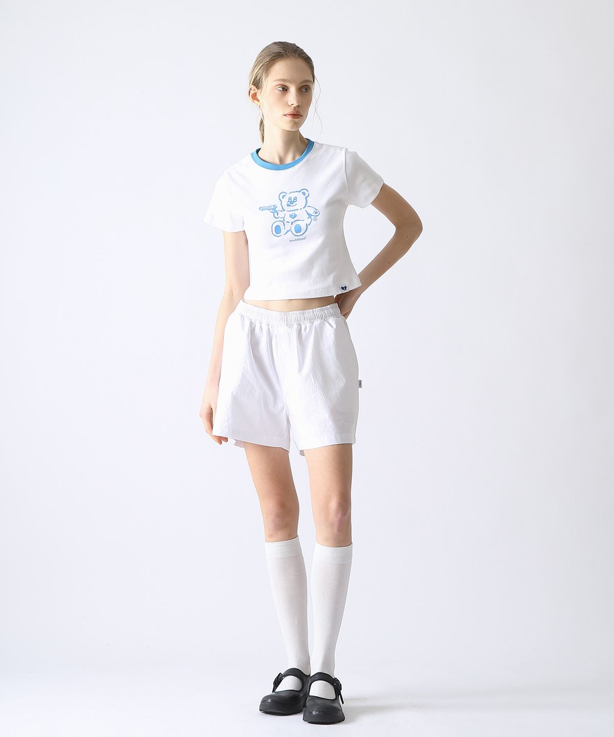 배드블루(BADBLUE) BadBear Ringer Slim Tee Skyblue