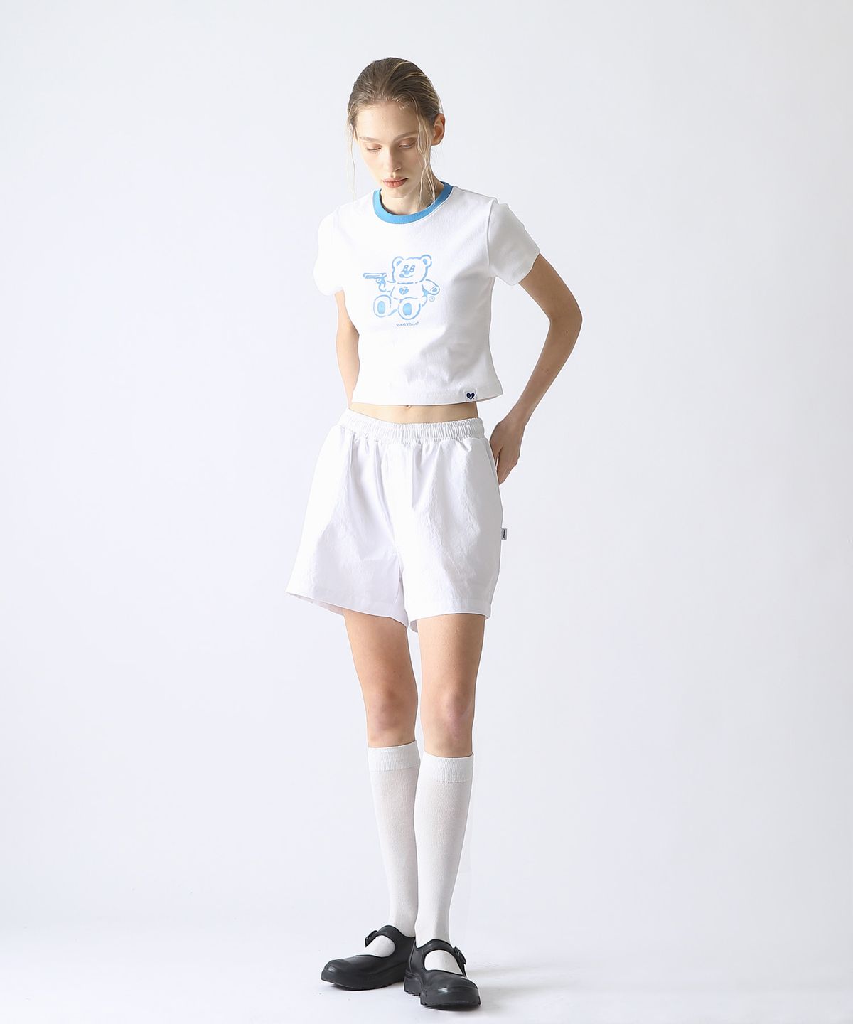 배드블루(BADBLUE) BadBear Ringer Slim Tee Skyblue