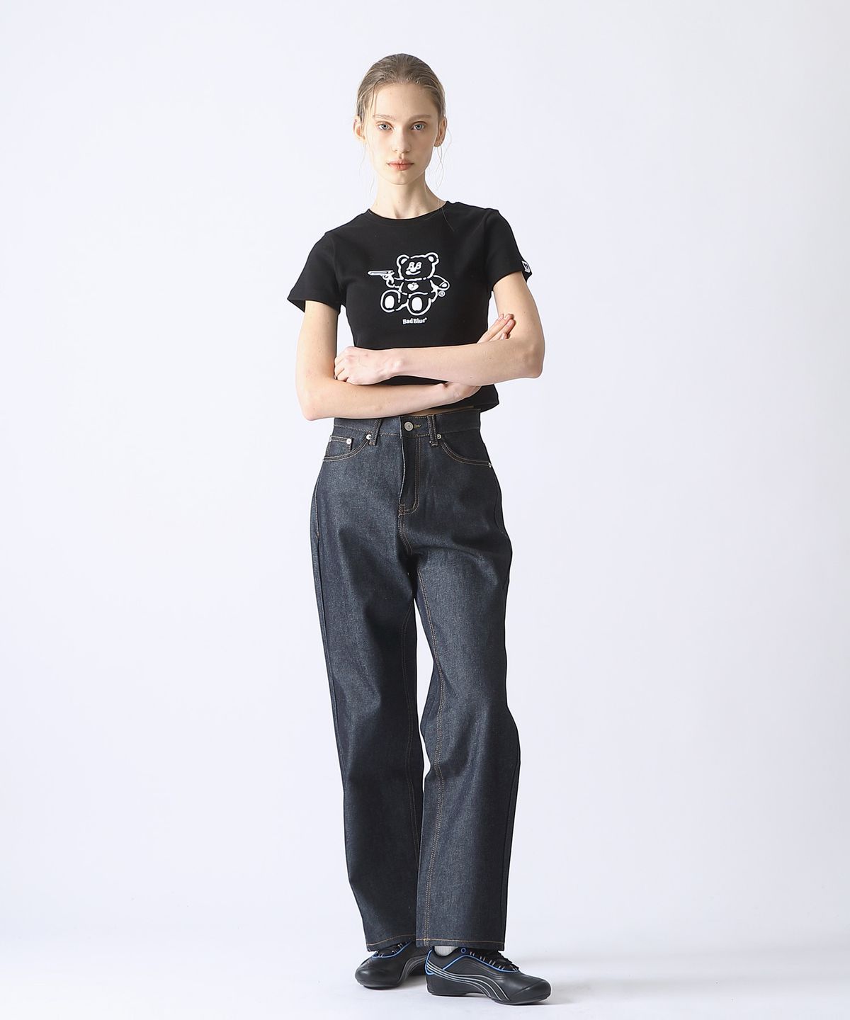 배드블루(BADBLUE) BadBear Slim Tee Black